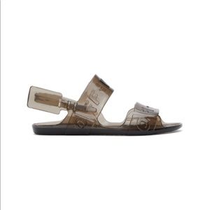 Off white zip tie jelly sandal